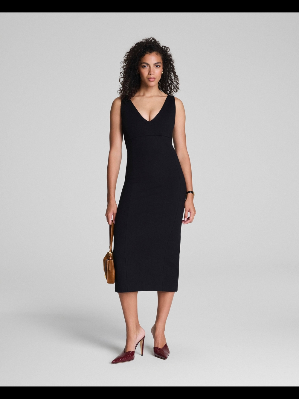 SPANXshape™ Ponte V-Neck Sleeveless Midi Size Small Dress